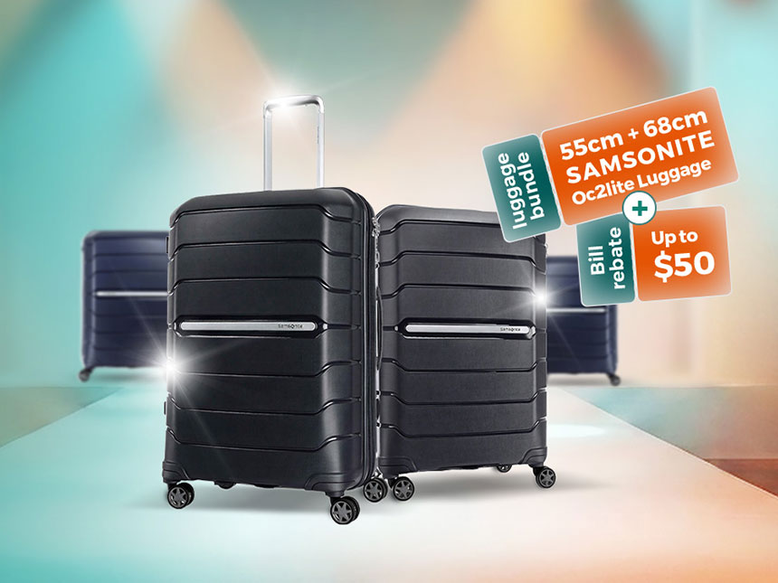 2 Samsonite and extra bill rebates worth up to $730!